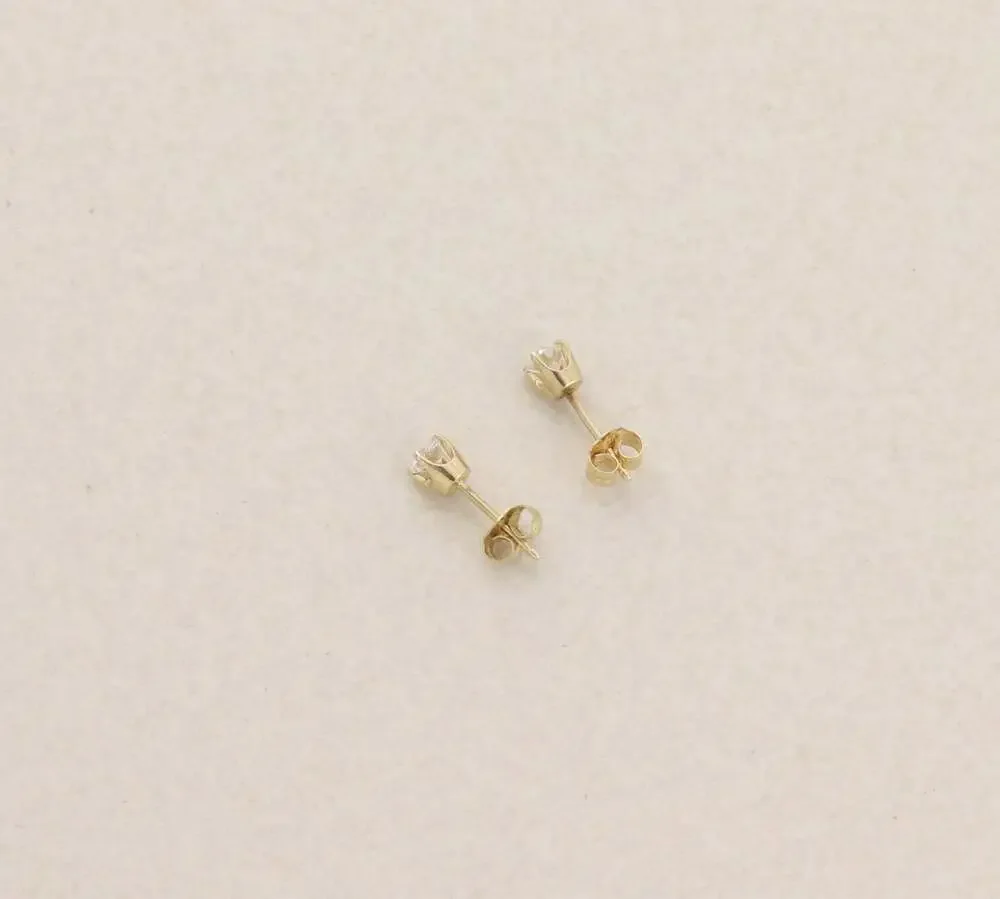 14k Yellow Gold Natural .40 Total Carat Diamond Earrings Studs 3/16